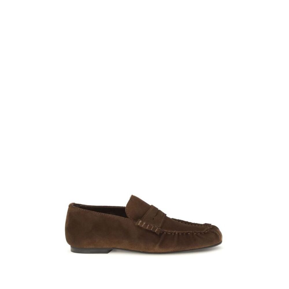 Alohas Brown Suede Leather Slip-On Women's Loafers